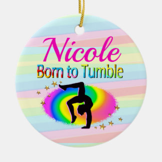 THIS GYMNAST WAS BORN TO TUMBLE CERAMIC TREE DECORATION