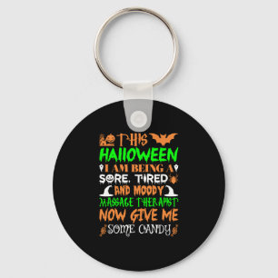 This Halloween Being Tired Massage Therapist Candy Key Ring