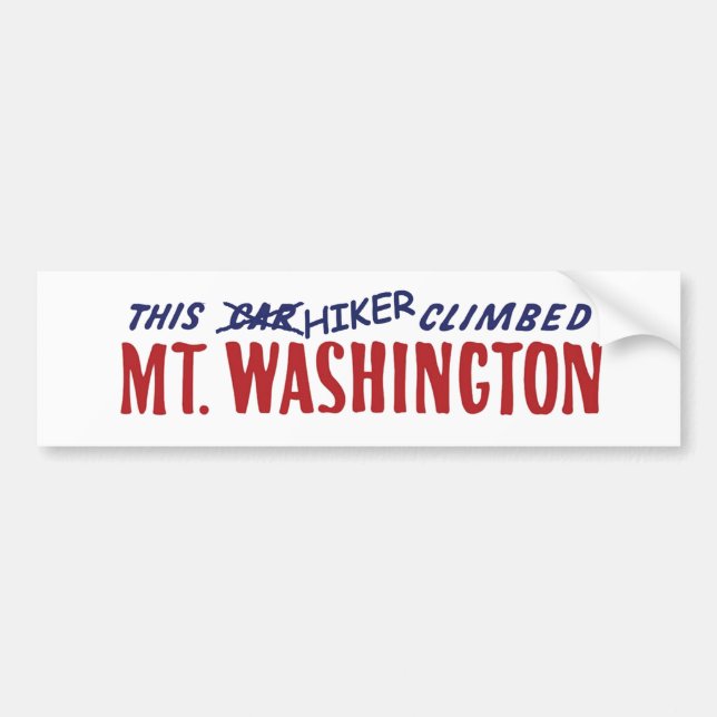 this hiker climbed mt washington bumper sticker (Front)