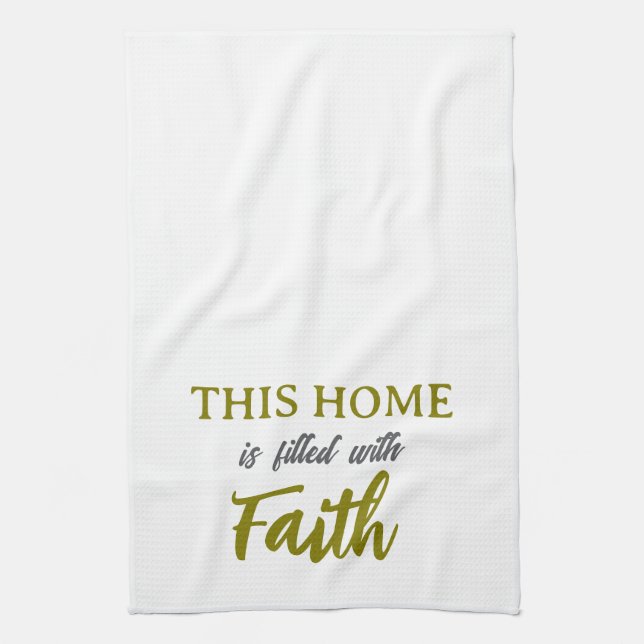 This Home is Filled with Faith Tea Towel (Vertical)