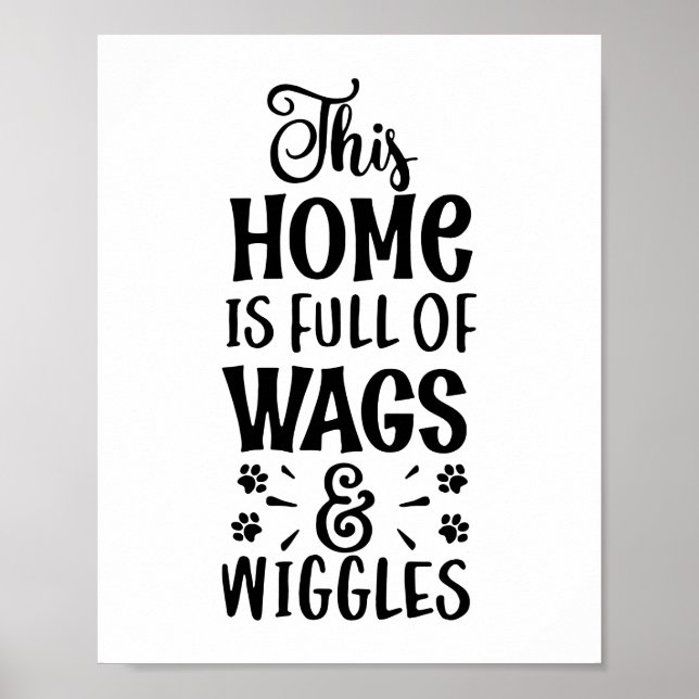 This Home Is Full Of Wags and Wiggles Dog Lovers Poster (Front)