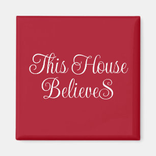 This House Believes Christmas Red & White Magnet