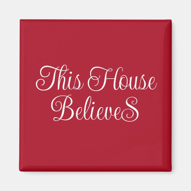 This House Believes Christmas Red & White   Magnet (Front)