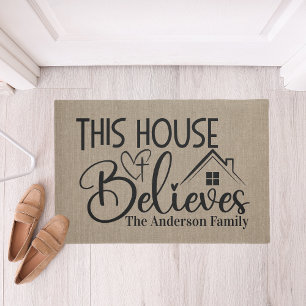 This House Believes Custom Christian Doormat