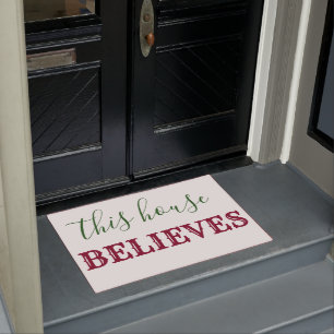 this house believes in Santa Christmas holiday Doormat