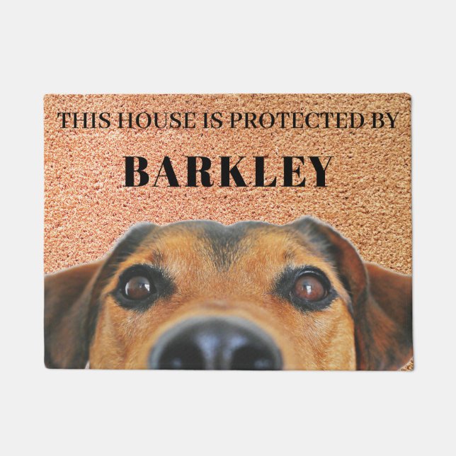 This House is Protected By | Cute Dog | Pet Photo  Doormat (Front)
