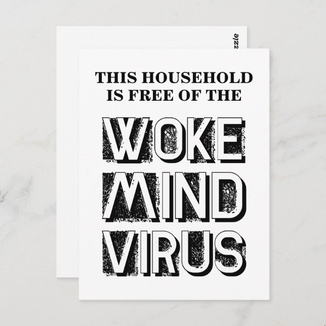 This Household is Free of Woke Mind Virus Custom Postcard (Front/Back)