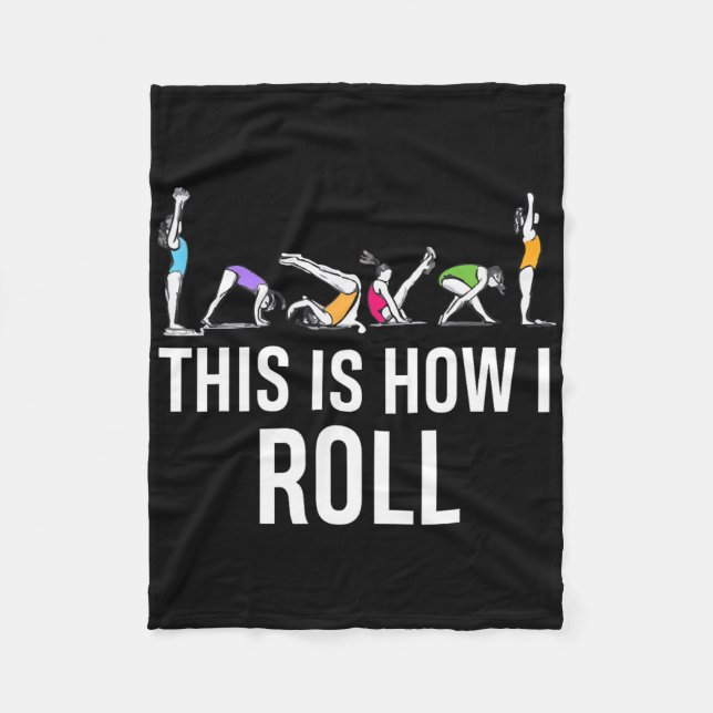 This I How I Roll Funny Cheerleading Gymnast  Fleece Blanket (Front)