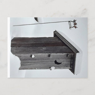 this is a beautiful winter outhouse postcard. postcard