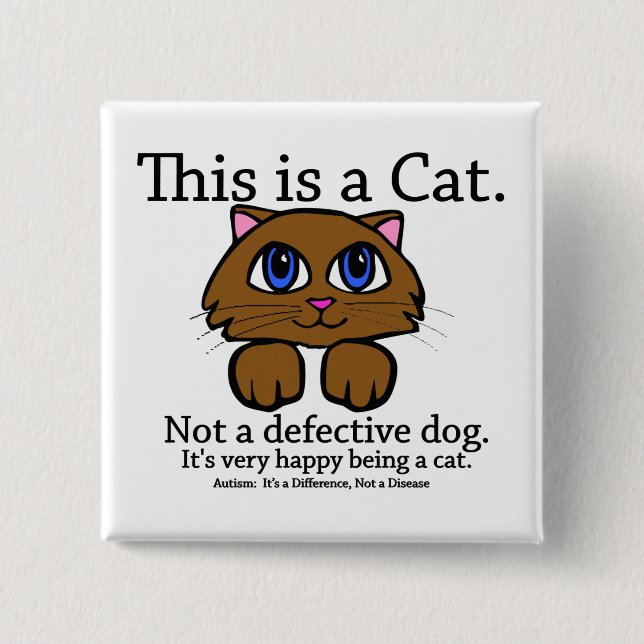 This is a Cat 15 Cm Square Badge (Front)