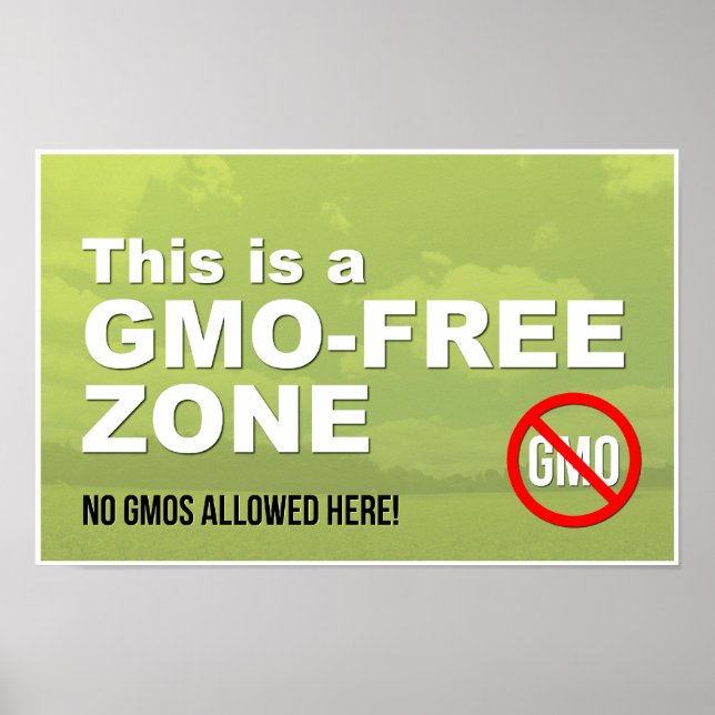 This is a GMO-Free Zone window sign (Front)