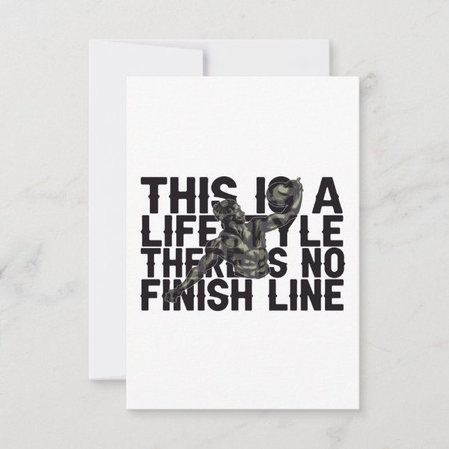 This is a Lifestyle There is no Finish Line Gym Thank You Card (Front)