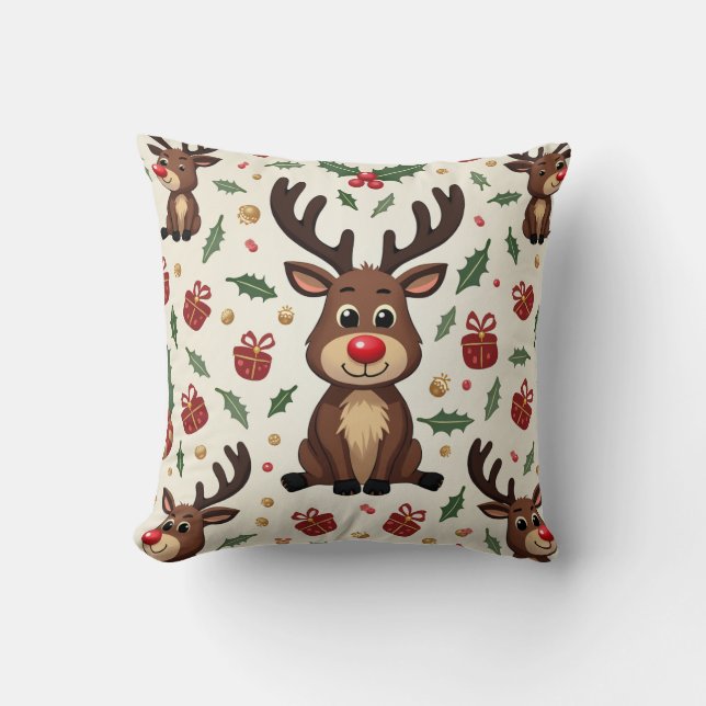 This is a pillow cushion for rudolp. (Front)