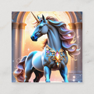 This is a Spirit Unicorn against an amazing backgr Square Business Card