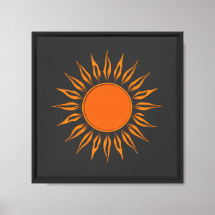 This is a stylized graphic illustration of the sun canvas print