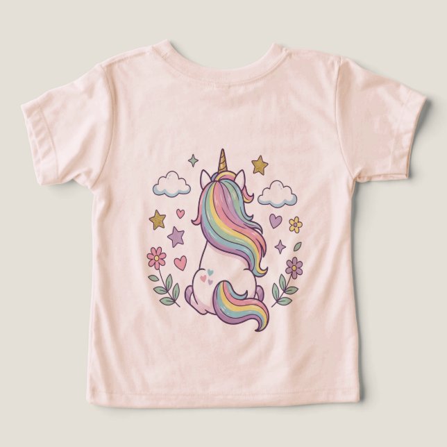 This is a T-shirt with a cute unicorn. (Design Back)