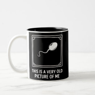 This is a Very Old Picture of me Gag Funny Two-Tone Coffee Mug