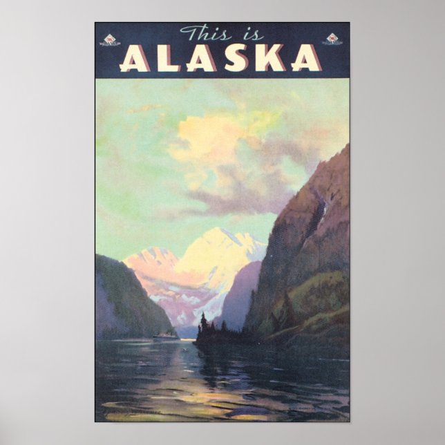 This is Alaska Vintage Travel Poster (Front)