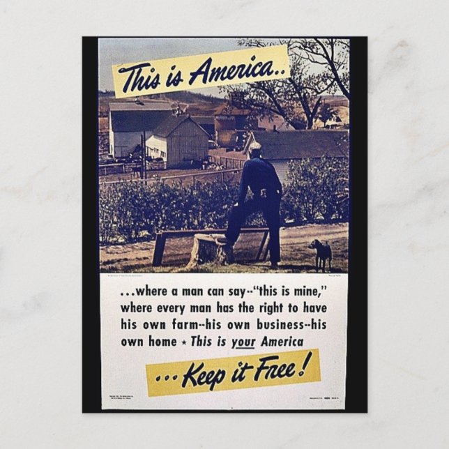 This Is America Keep It Free! Postcard (Front)
