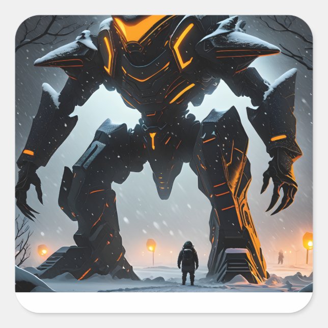 This is an alien soldier monster, captured in a di square sticker (Front)