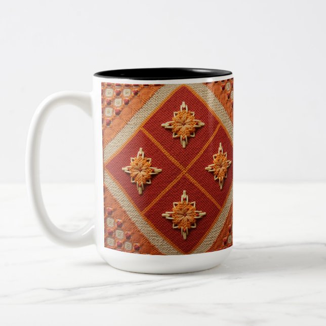 This is an embroidery pattern mugs (Left)