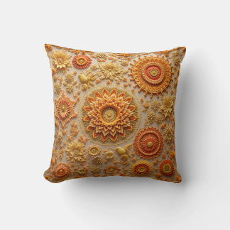 This is an embroidery style throw pillow. cushion