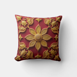 This is an embroidery style throw pillow. cushion