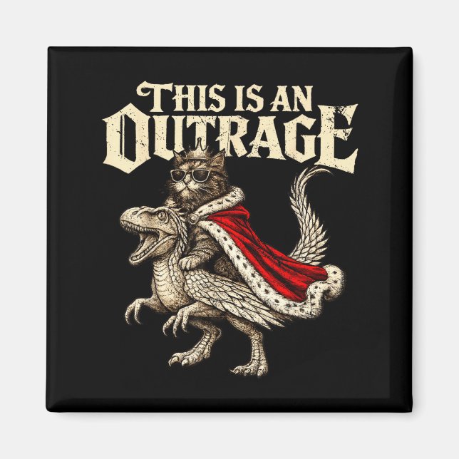 This is an outrage funny princess cat donut gold magnet (Front)