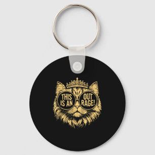 This Is An Outrage Funny Princess Cat Donut Gold W Key Ring