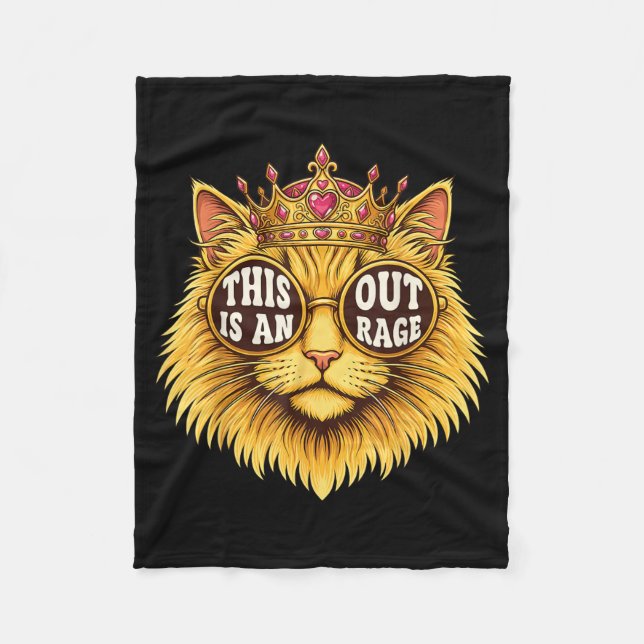 This is an Outrage Funny Princess Cat Doughnut Gol Fleece Blanket (Front)
