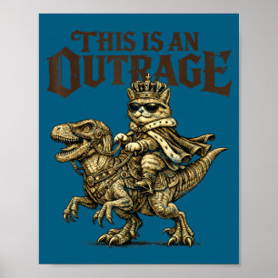 This is an outrage funny princess cat doughnut gol poster