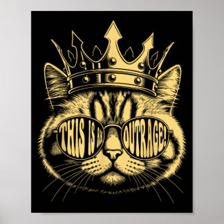 This is an Outrage Funny Princess Cat Doughnut Gol Poster
