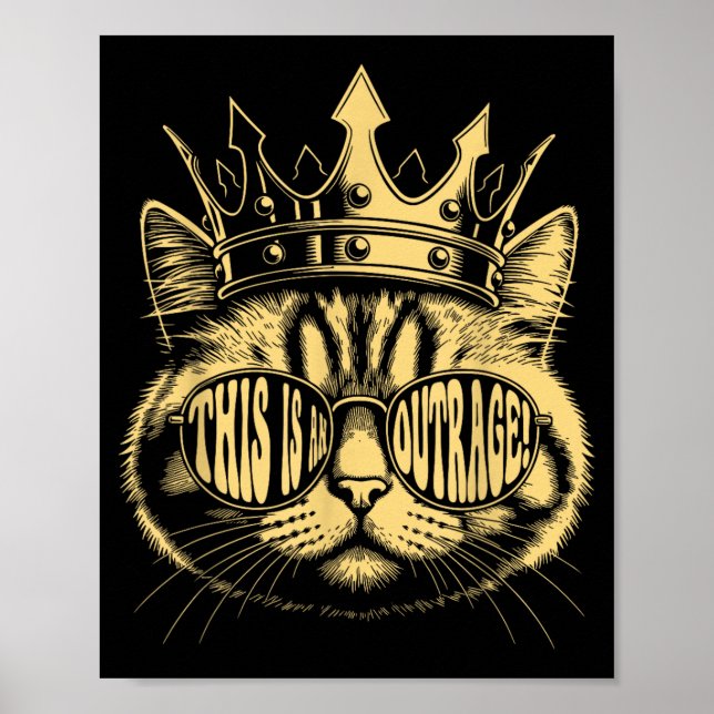 This is an Outrage Funny Princess Cat Doughnut Gol Poster (Front)