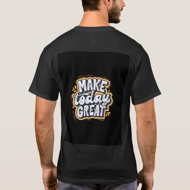 This is black  half sleeves T-shirt  for Men's (Back)