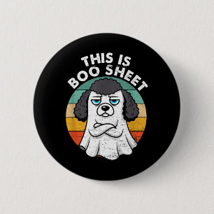 This Is Boo Sheet Black Poodle Dog Retro Halloween 6 Cm Round Badge