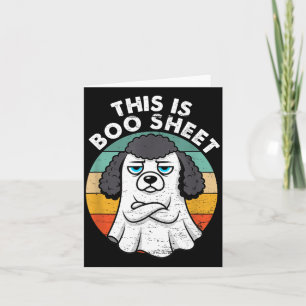 This Is Boo Sheet Black Poodle Dog Retro Halloween Card