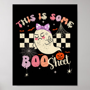 This Is Boo Sheet Cute Ghost Retro Halloween Costu Poster