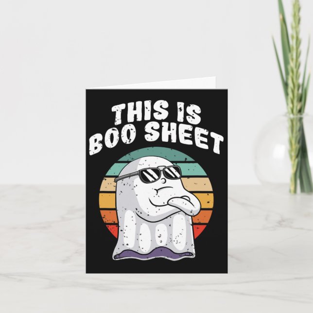 This Is Boo Sheet Fun Halloween Costume Ghost Pun  Card (Front)