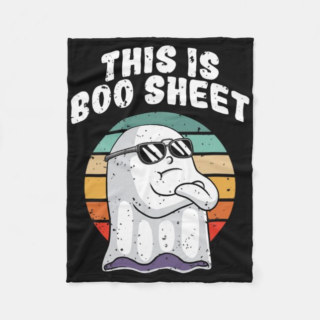 This Is Boo Sheet Fun Halloween Costume Ghost Pun  Fleece Blanket (Front)