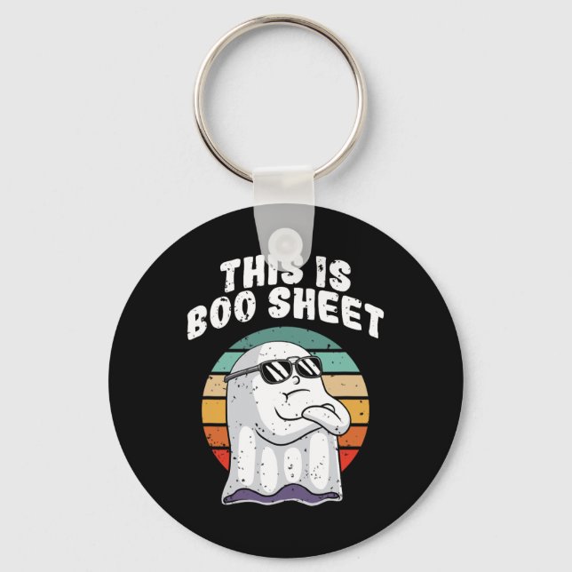 This Is Boo Sheet Fun Halloween Costume Ghost Pun  Key Ring (Front)