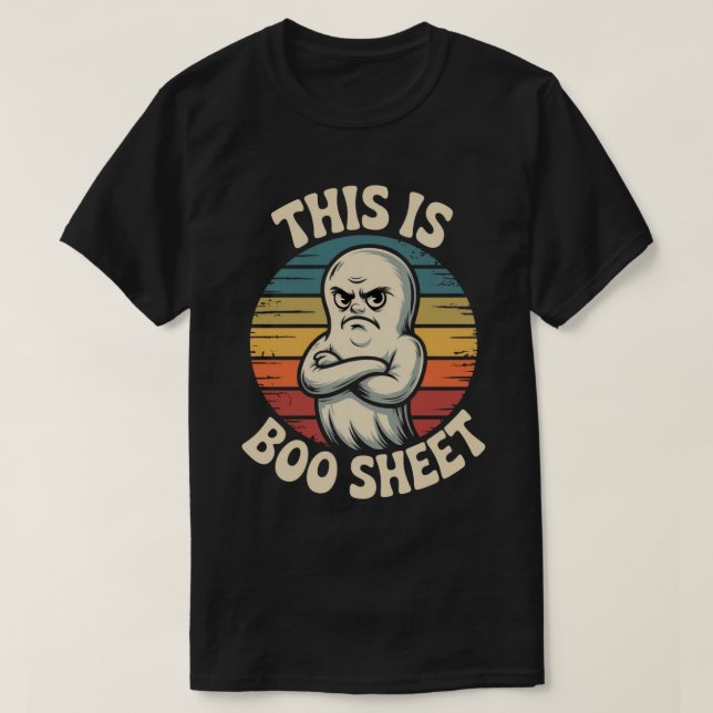 This Is Boo Sheet | Funny Retro Ghost Halloween  T-Shirt (Design Front)