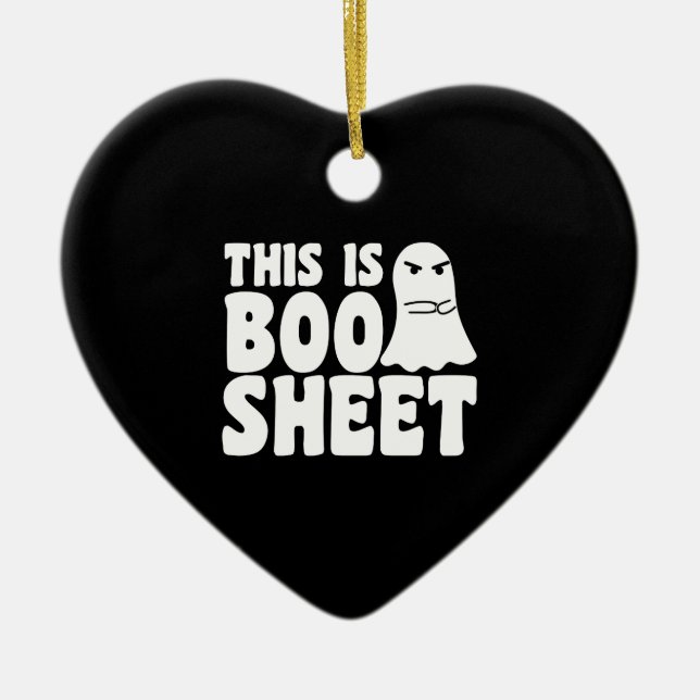 This Is Boo Sheet Ghost Funny Halloween Costume Ceramic Tree Decoration (Front)