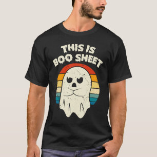 This Is Boo Sheet Ghost Groovy Floral Halloween T-Shirt