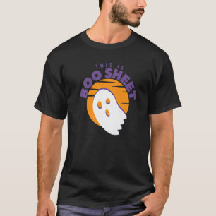 This is Boo Sheet  Ghost Halloween on Orange Sunse T-Shirt