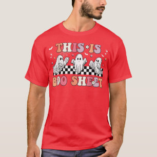 This Is Boo Sheet Ghost Halloween Retro Groovy T-Shirt