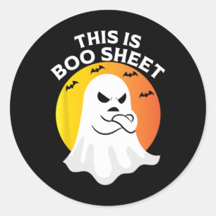 This Is Boo Sheet Ghost Retro Halloween Costume Classic Round Sticker