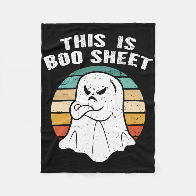 This Is Boo Sheet Ghost Retro Halloween Costume  Fleece Blanket (Front)