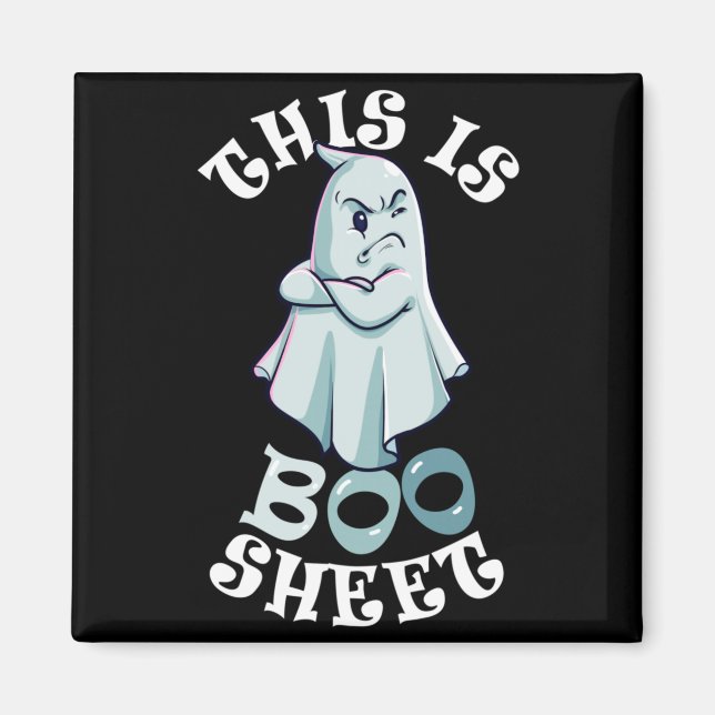 This Is Boo Sheet Ghost Retro Halloween Costume Magnet (Front)