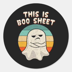 This Is Boo Sheet Ghost Retro Halloween Costume Me Classic Round Sticker