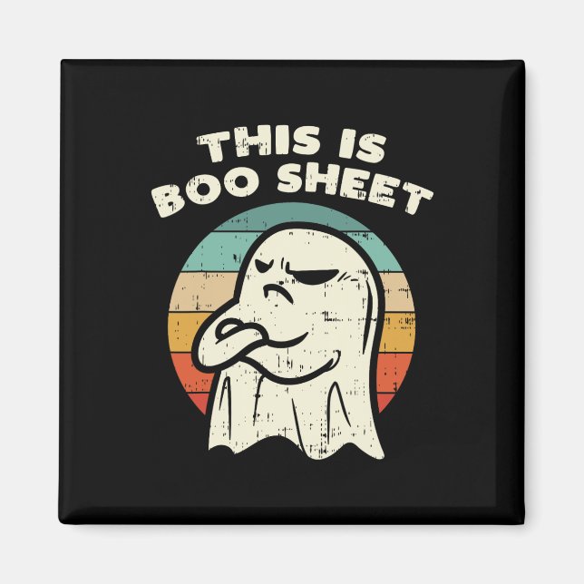 This Is Boo Sheet Ghost Retro Halloween Costume Me Magnet (Front)